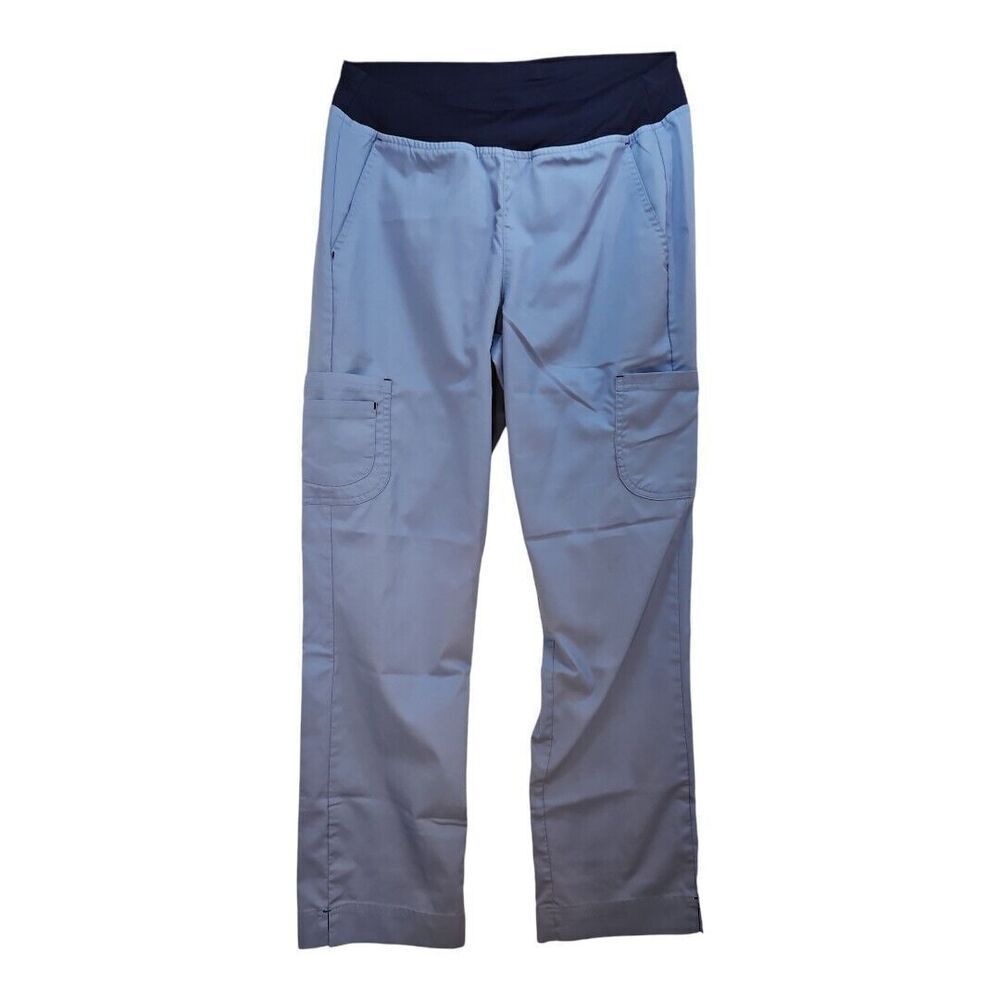Happy Scrubs Light Blue Scrubs Pants Yoga Waist Straight Leg Sz M